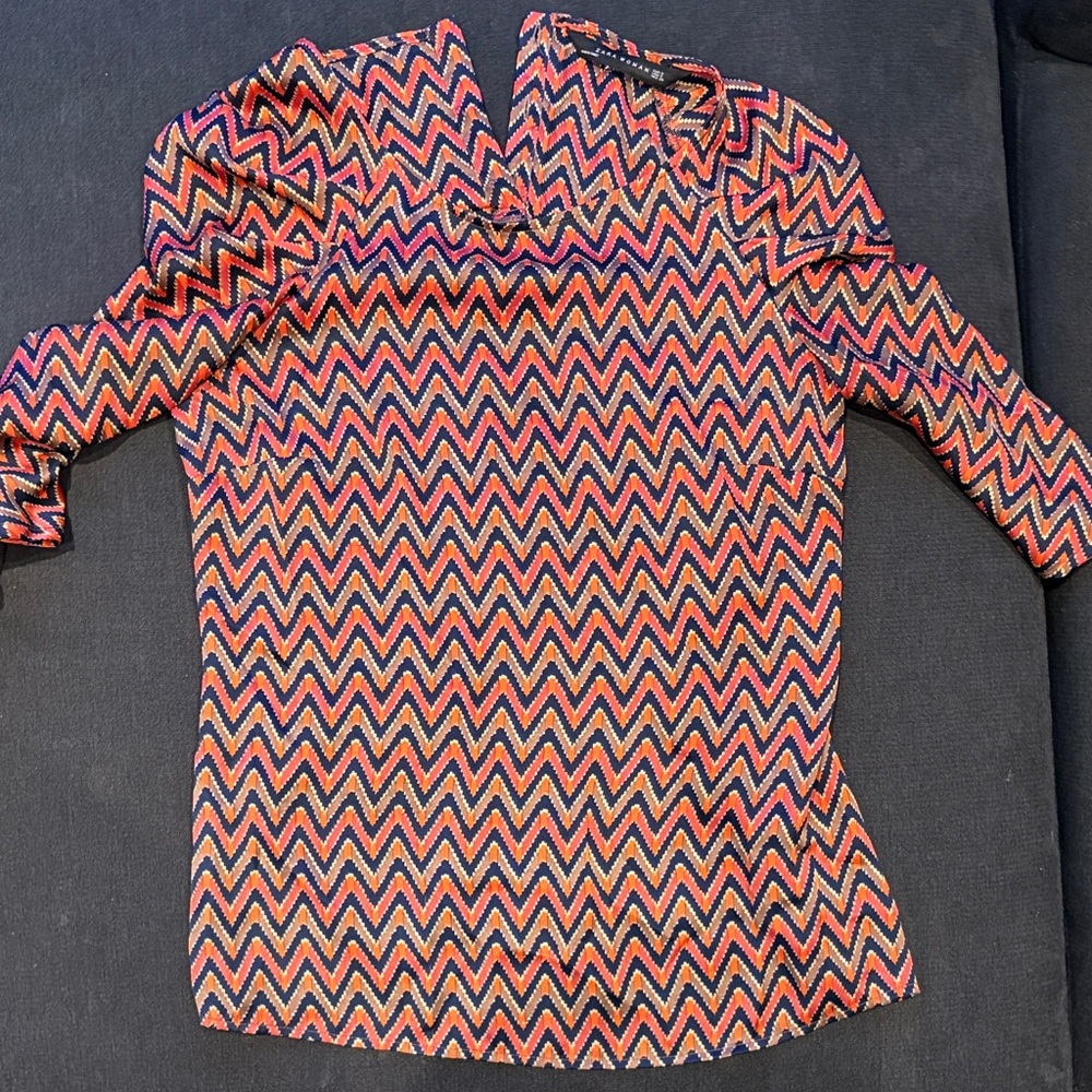 Zara Multicolor Chevron Blouse